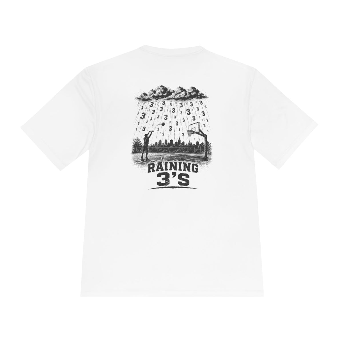 BALLSIDE "Raining 3's" Basketball Tee | Sport-Tek Athletic Moisture-Wicking Shirt