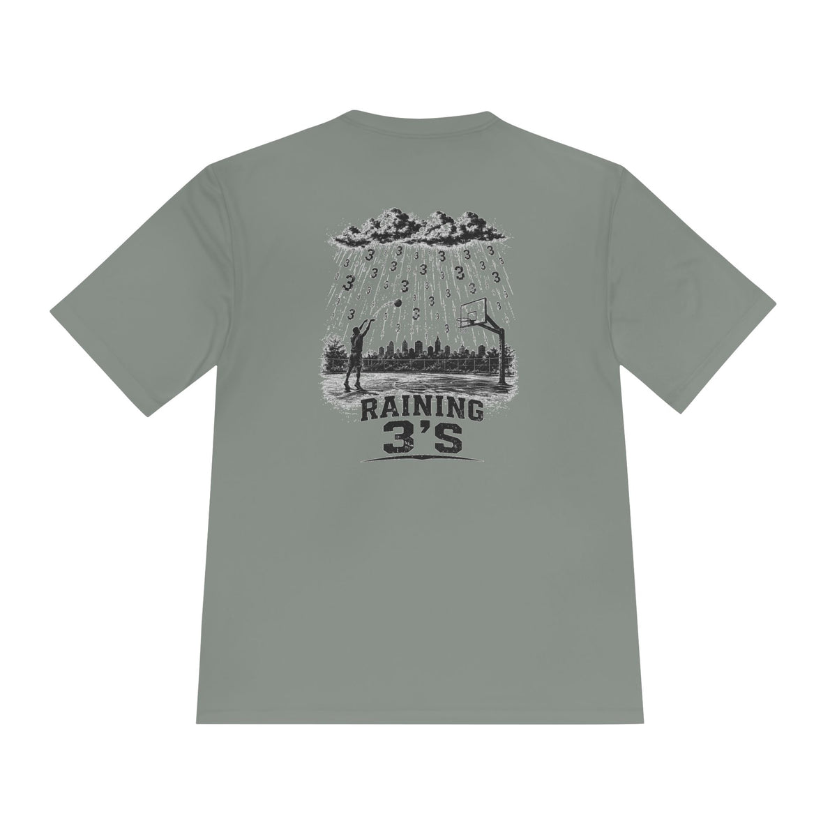 BALLSIDE "Raining 3's" Basketball Tee | Sport-Tek Athletic Moisture-Wicking Shirt